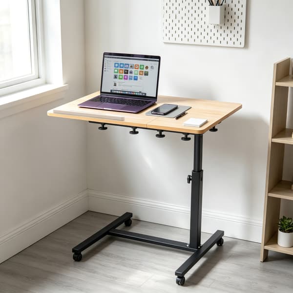 Höjd- och vinkeljusterbart mobilt laptopbord för kontor och sovrum