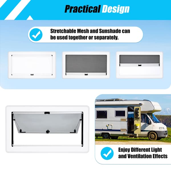 900*500 mm Husbilsfönster, Utfällbart Ventilationsfönster för Husbilar, Husvagnar, Campers, Släpvagnar