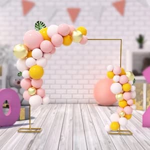 2x2,1M bröllopsblomsterställ, metallbröllopsblomsterställ, guld bakgrundsställ ballongställ för bröllop, födelsedagsfester