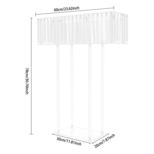 Kristallblomställ Klar Bröllopsblomma Displayställ Kristallblomcentrum för bröllopsdekorationer, fester 60*20*78cm 60 cm