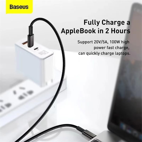 Baseus Tungsten Gold USB-C till USB-C kabel, 100W, 5A, 1m