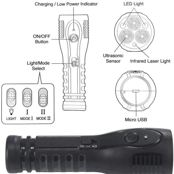 Ultrasonisk LED-ficklampa