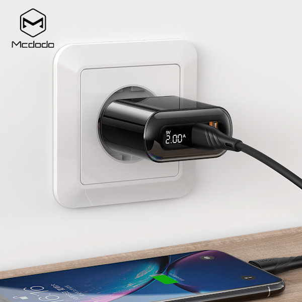 McDodo CH-7171 Laddare med USB-C till Lightning, PD+QC, 20W svart