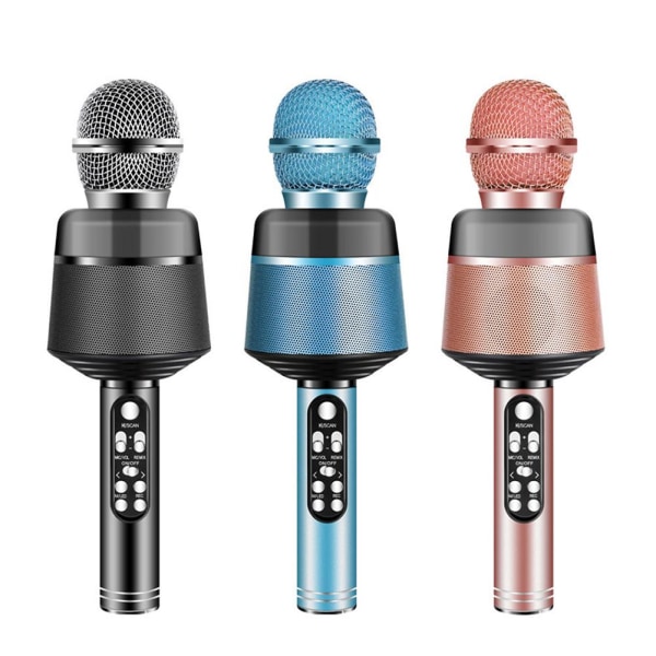 Karaoke trådlös Bluetooth-mikrofon, roséguld rosa