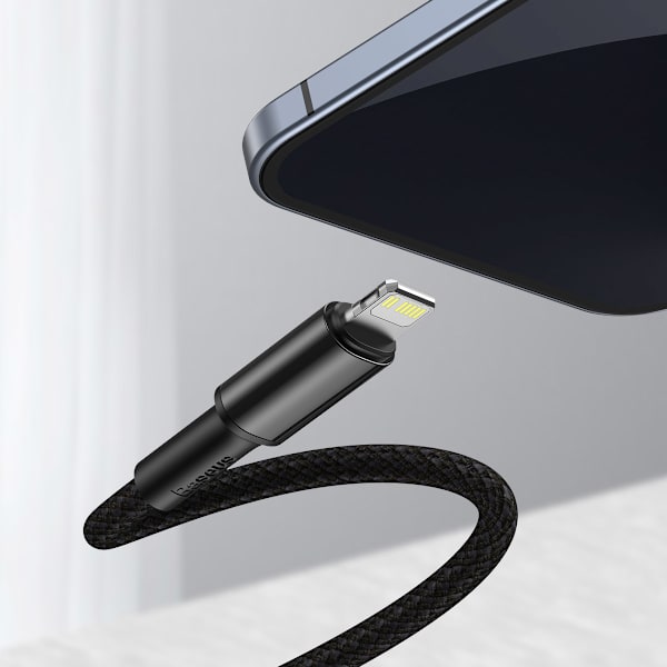 Baseus CATLGD-01 Lightning till USB-C kabel, PD, 18W, 3A, 1m svart