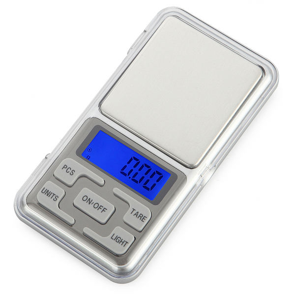 Elektronisk fickvåg med LCD-display, 200g, 0.01g