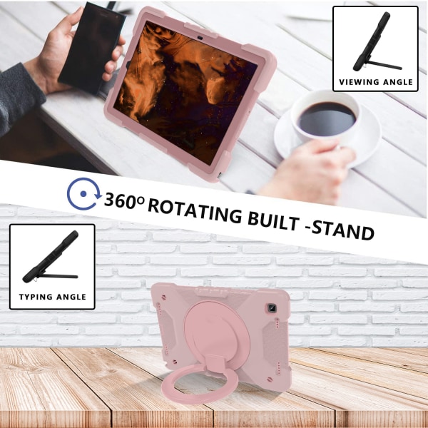Barnfodral med roterbart ställ, Samsung A7 10.4 (2020), rosa rosa
