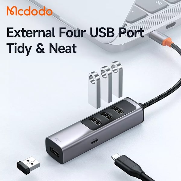 McDodo HU-112 USB-C hubb, 4xUSB3.0+USB-C, PD, 100W