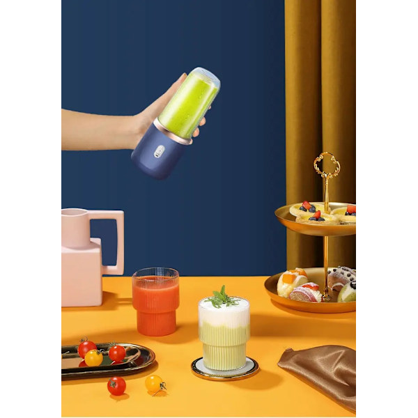 Bärbar smoothie-mixer, 400ml, blå