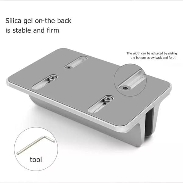 Vertikalt laptopställ med justerbar bredd, 12x15x4.7cm, grå grå
