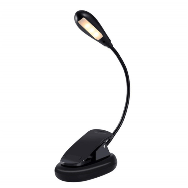 Flexibel läslampa med justerbart ljus, svart svart