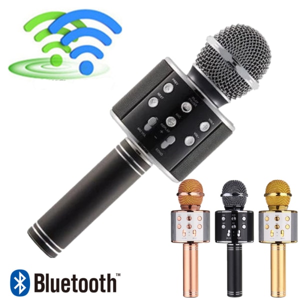 iKaraoke Bluetooth-mikrofon, svart svart