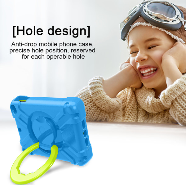 Barnfodral med roterbart ställ, iPad Mini 4, blå/grön blå