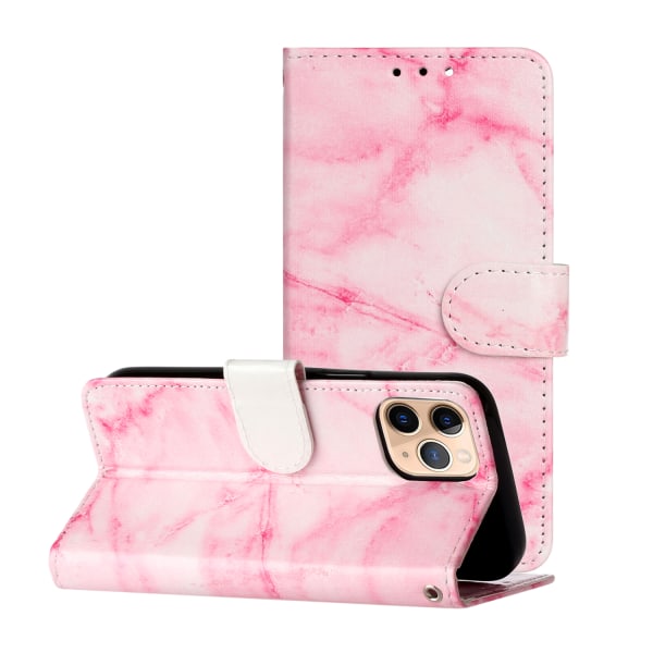 Marmorerat läderfodral, iPhone 12 Mini, rosa Rosa