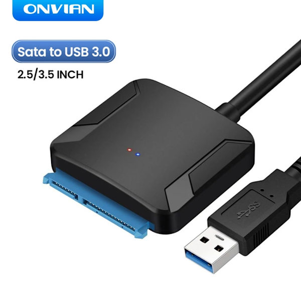 USB 3.0 till 2.5 -3.5 tum SATA SSD/HDD-adapter, 6TB, 5GBps