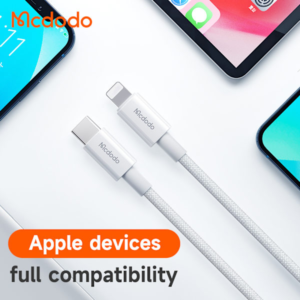 McDodo CA-276 USB-C till Lightning kabel, PD, 36W, 1.2m, vit