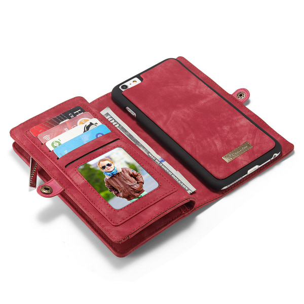 CaseMe plånboksfodral med magnetskal, iPhone 6/6S Plus, röd röd