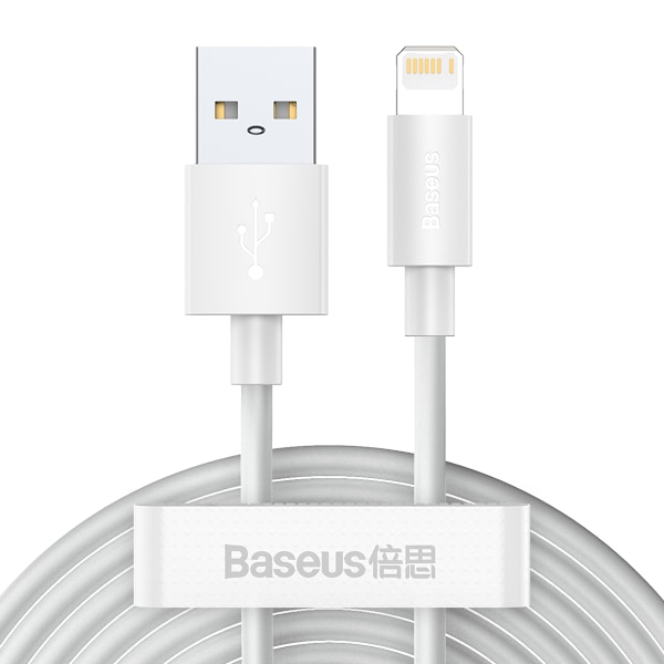 Baseus Simple USB till Lightning-kabel, 5A, 40W, 1.5m, 2-pack