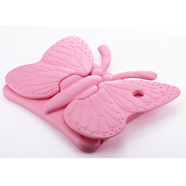 Fjärilsformat barnfodral till iPad 2/3/4, ljusrosa rosa