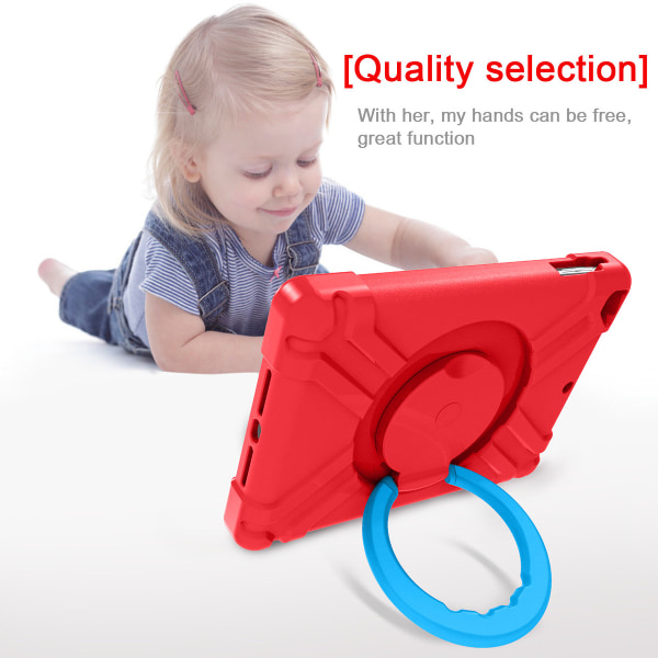Barnfodral med ställ iPad 9.7, Air/Air2, Pro 9.7, röd/blå röd