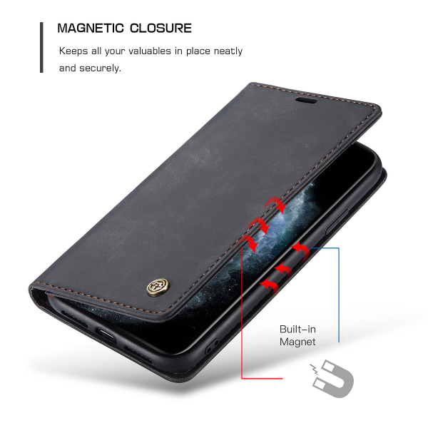 CaseMe plånboksfodral, iPhone 11, svart Svart
