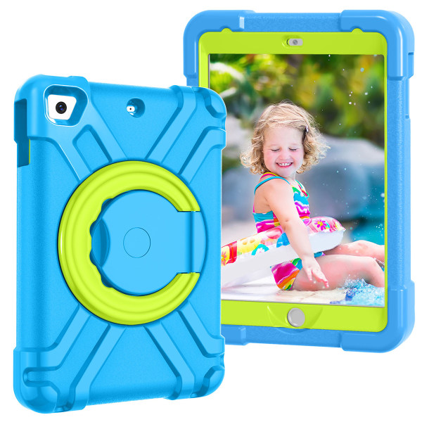 Barnfodral med roterbart ställ, iPad Mini 1/2/3, blå/grön blå