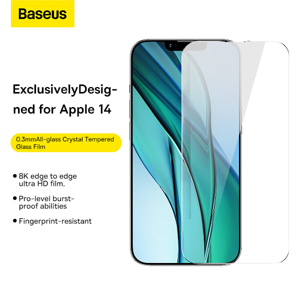 Baseus SGBL100002 Crystal skärmskydd, iPhone 14/13/13 Pro, 0....