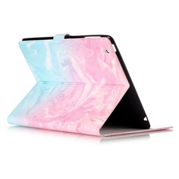 Marmorerat läderfodral med kortplats till iPad 2/3/4, rosa/blå Rosa/Blå