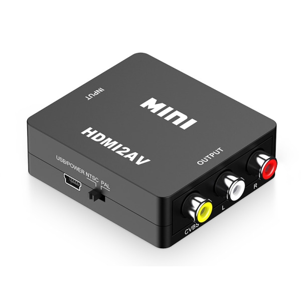 HDMI till AV Konverter, 1080P, svart svart