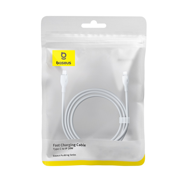 Baseus Pudding USB-C till Lightning-kabel, 20W, vit