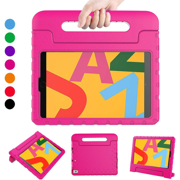 Stöttåligt barnfodral med ställ till iPad 10.2 (2019), rosa