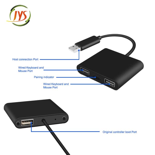 Tangentbord- och musadapter för Switch/XBox One/PS4, svart