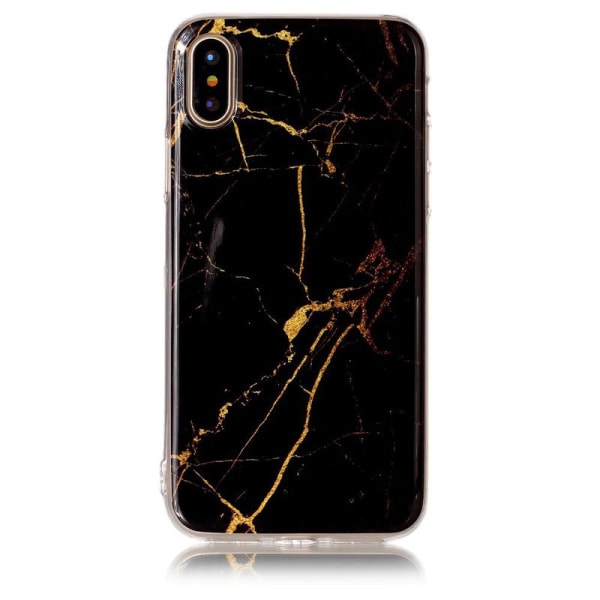 Trendigt marmorskal, iPhone X/XS, svart svart