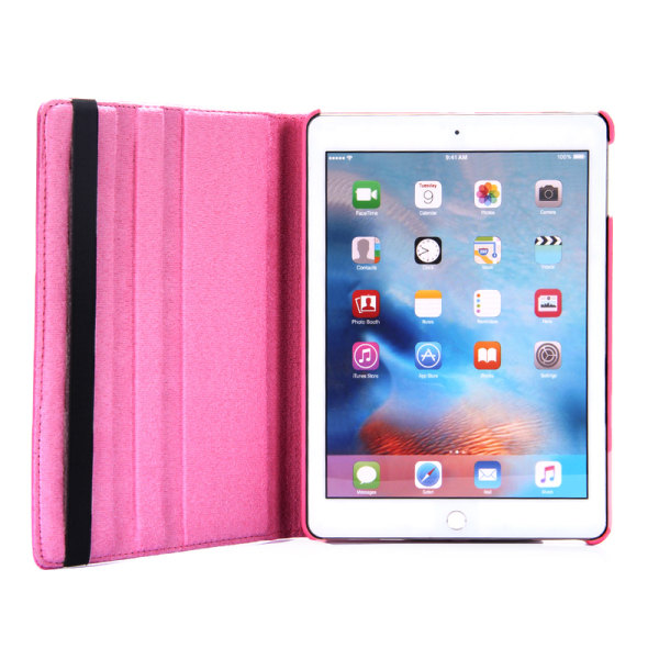 Läderfodral 360°, iPad Air, mörkrosa rosa