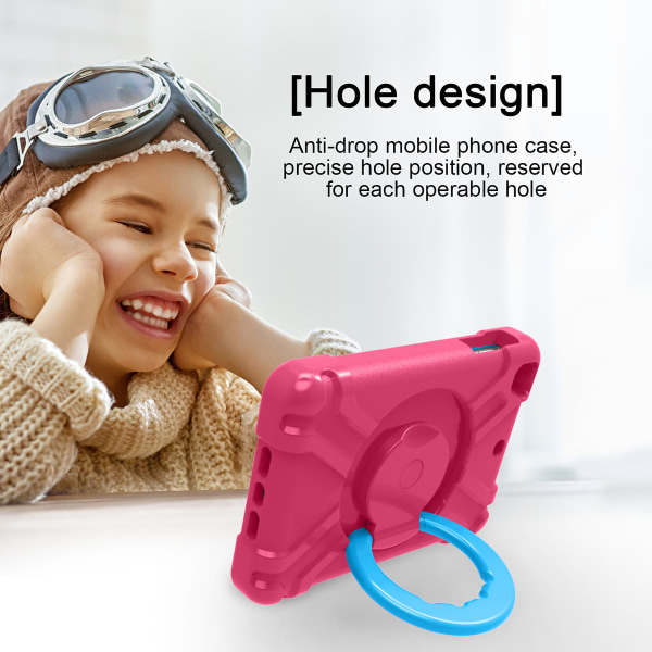 Barnfodral med roterbart ställ, iPad Mini 1/2/3, rosa/blå rosa