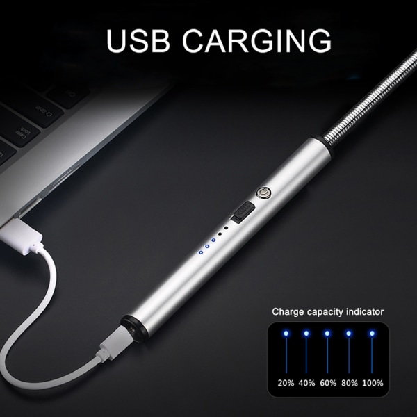 ArcLighter böjbar uppladdningsbar USB-tändare, svart svart