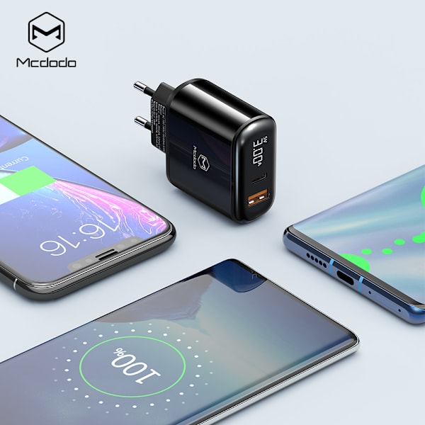McDodo CH-7171 Laddare med USB-C till Lightning, PD+QC, 20W svart