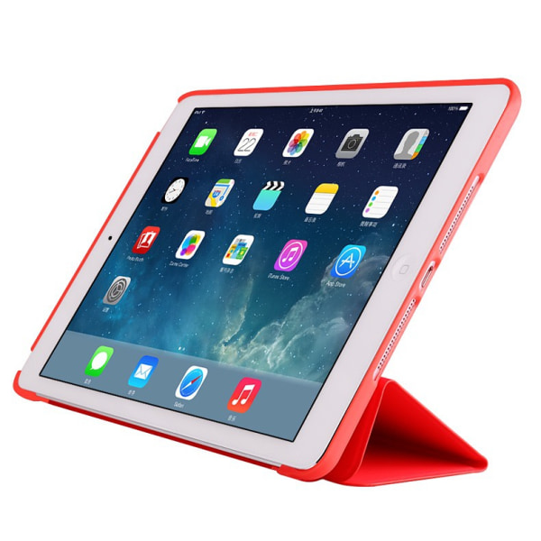 Läderfodral med ställ till iPad 9.7 (2017/2018), röd Röd