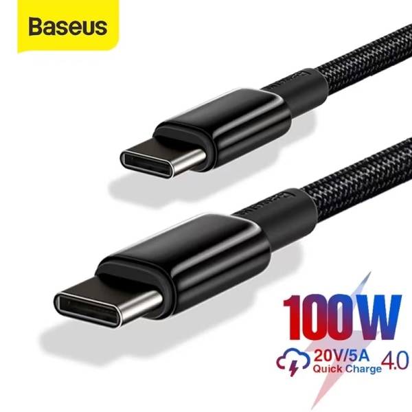 Baseus Tungsten Gold USB-C till USB-C kabel, 100W, 5A, 1m