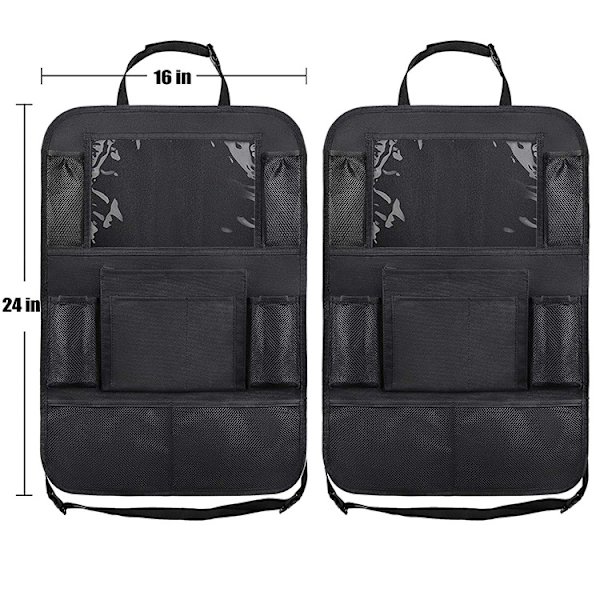 2-PACK Universal iPad-hållare för bilens baksäte, flera fack