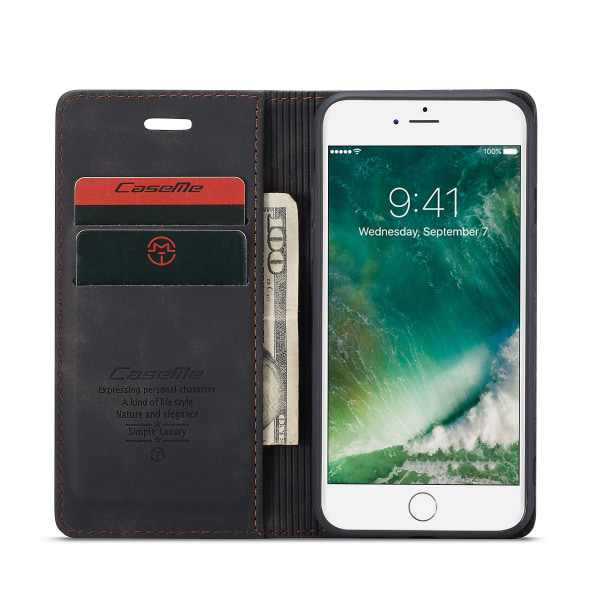 CaseMe plånboksfodral, iPhone 7, svart