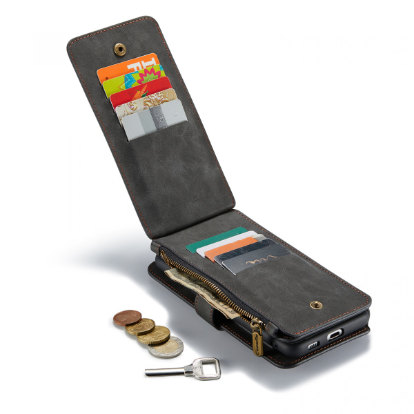 CaseMe 007 plånboksfodral med magnetskal, Samsung S21, svart svart