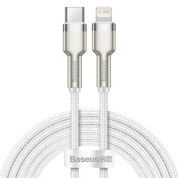 Baseus Cafule USB-C till Lightning datakabel, PD, 20W, 2m, vit