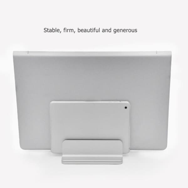 Vertikalt laptopställ med justerbar bredd, 12x15x4.7cm, grå grå