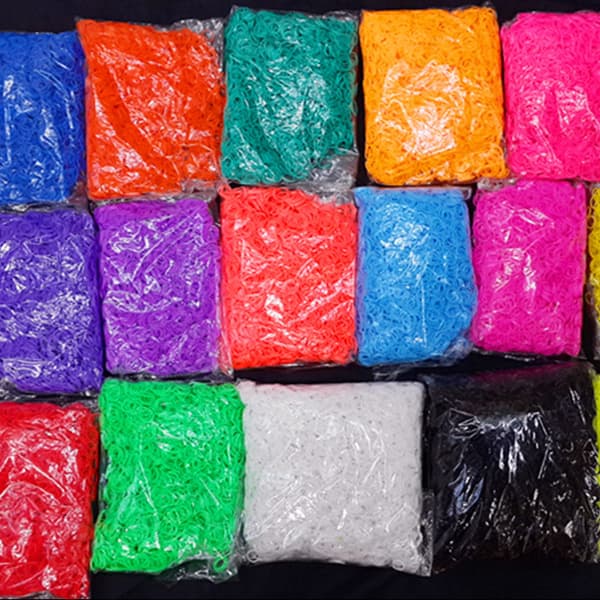 Loom bands påfyllning 600st, mörkrosa Mörkrosa