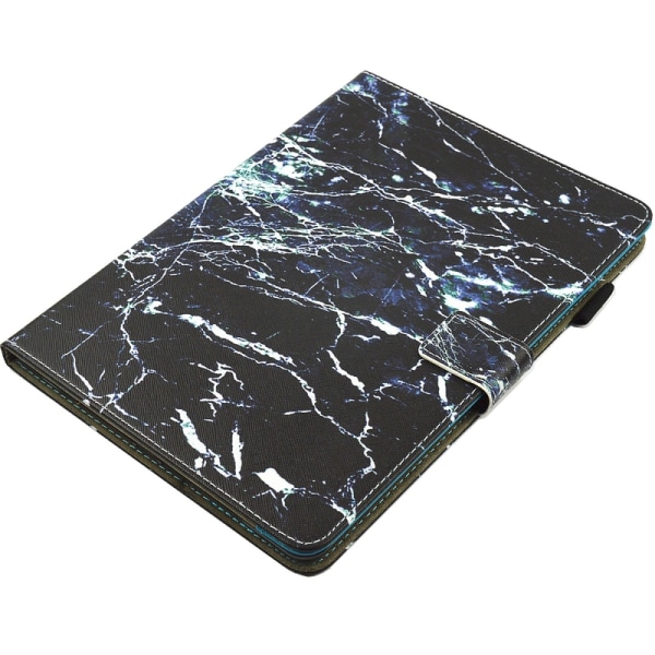 Läckert läderfodral marmor, svart/blå, iPad 9.7 Svart/Blå