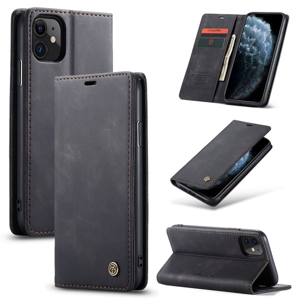 CaseMe plånboksfodral, iPhone 11, svart Svart