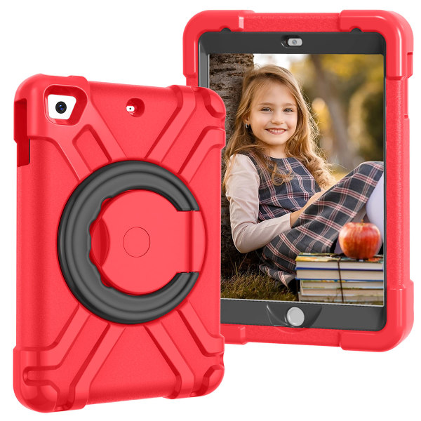 Barnfodral med roterbart ställ, iPad Mini 1/2/3, röd/svart röd