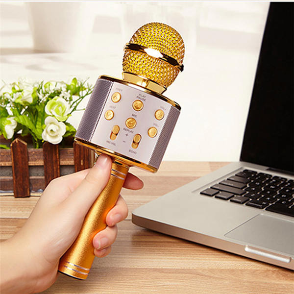 iKaraoke Bluetooth-mikrofon, guld guld