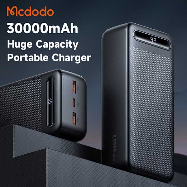 McDodo MC-4442 powerbank med display, 30.000mAh